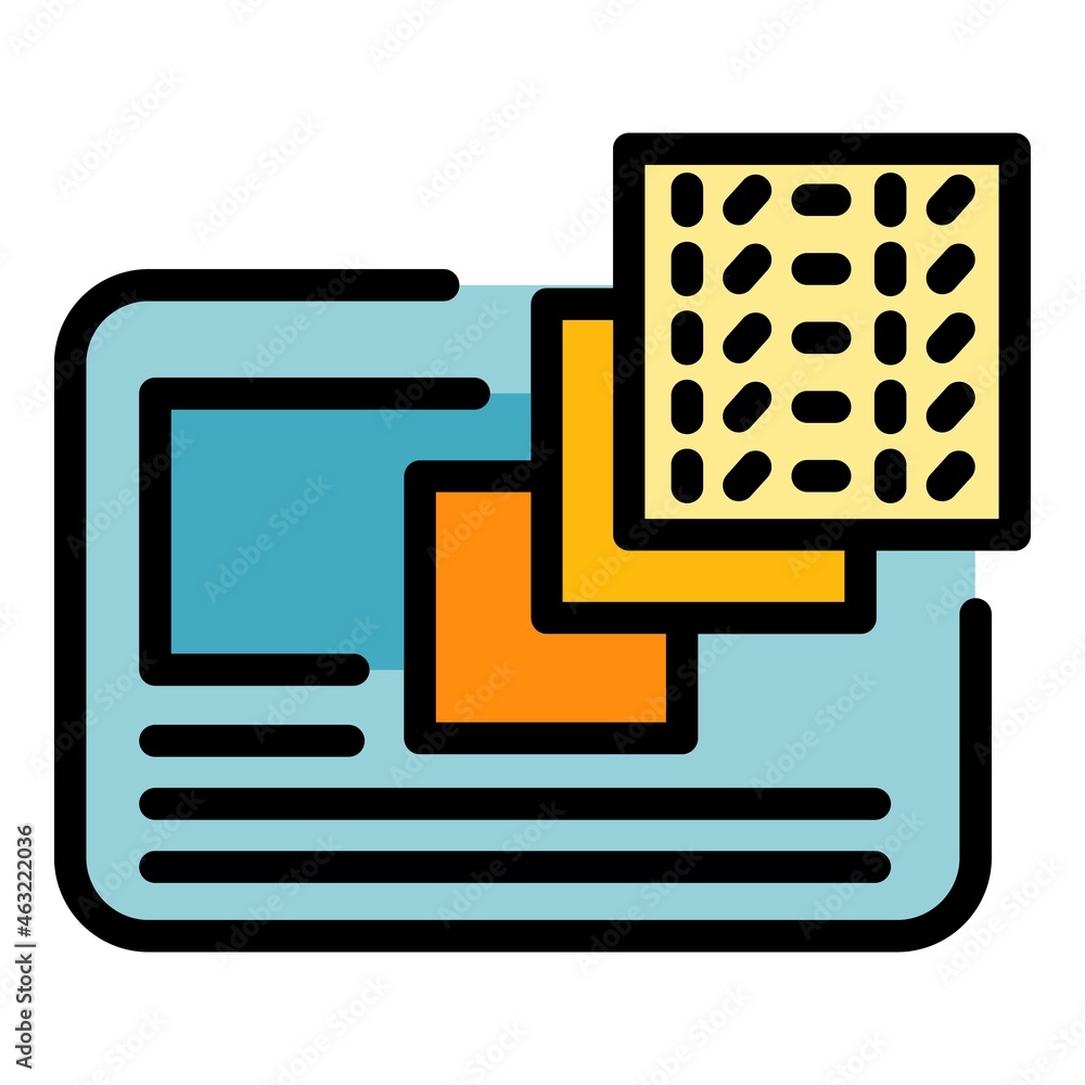 Poster web page interface icon. outline web page interface vector icon color flat isolated