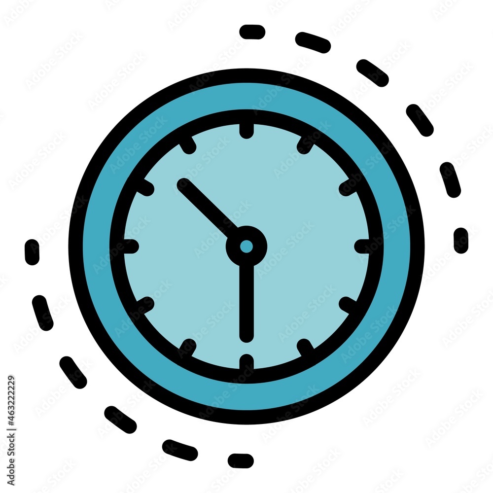 Poster clock interface icon. outline clock interface vector icon color flat isolated