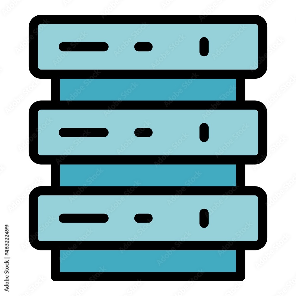 Poster server interface icon. outline server interface vector icon color flat isolated