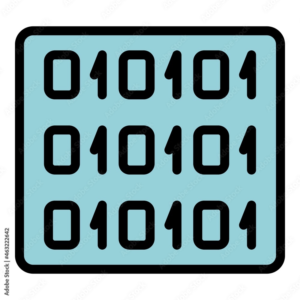 Poster code chat interface icon. outline code chat interface vector icon color flat isolated