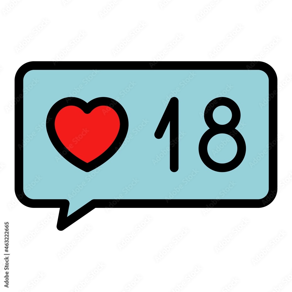 Poster like chat interface icon. outline like chat interface vector icon color flat isolated