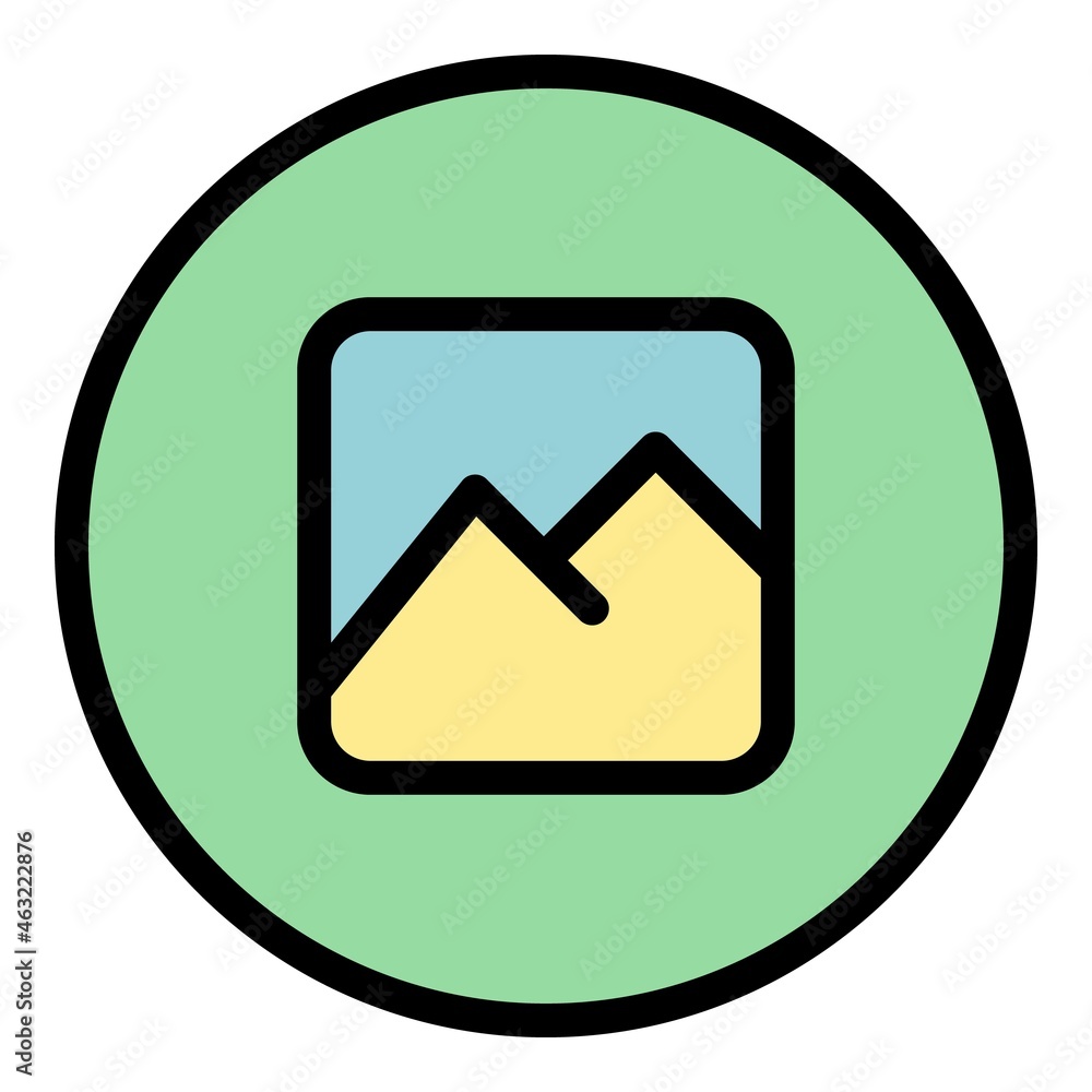 Poster upload picture interface icon. outline upload picture interface vector icon color flat isolated