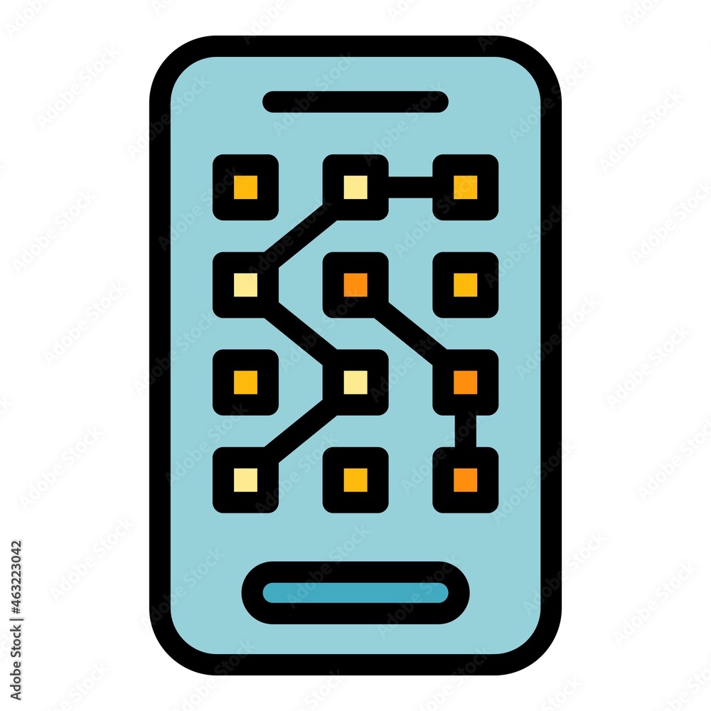 Aufkleber digital phone interface icon. outline digital phone interface vector icon color flat isolated
