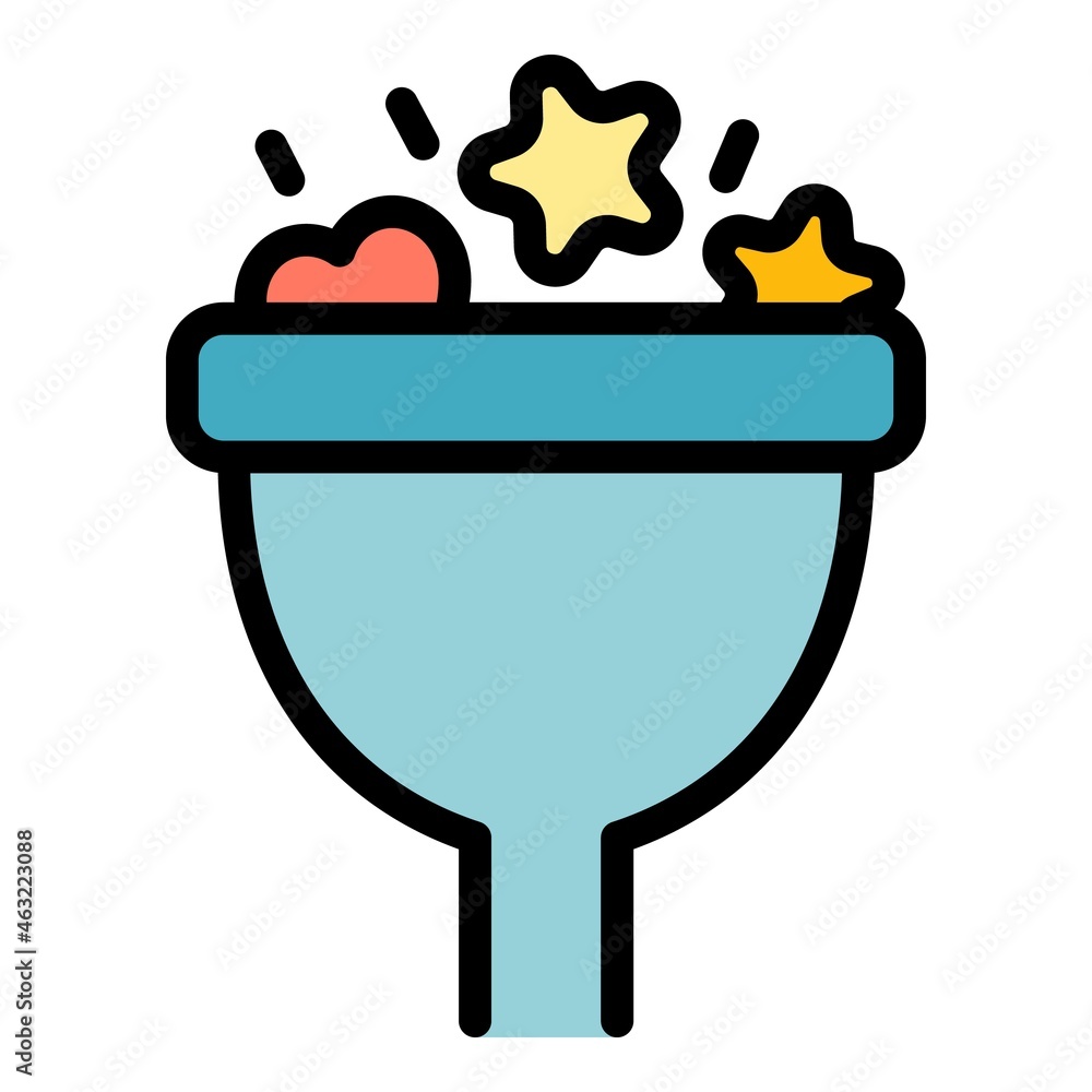 Poster funnel interface icon. outline funnel interface vector icon color flat isolated