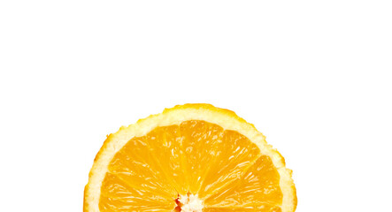 Banner with isolated oranges on white background. Copy space