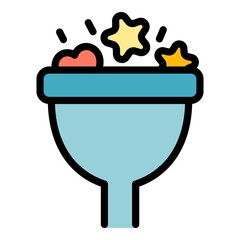 Funnel interface icon. Outline Funnel interface vector icon color flat isolated