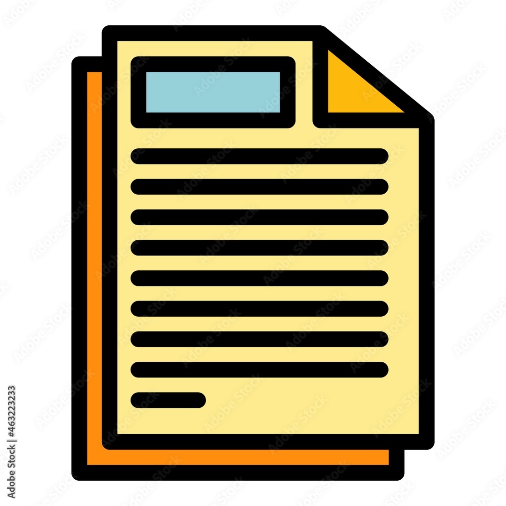Poster documents interface icon. outline documents interface vector icon color flat isolated