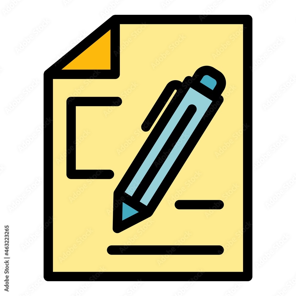 Poster writing interface icon. outline writing interface vector icon color flat isolated