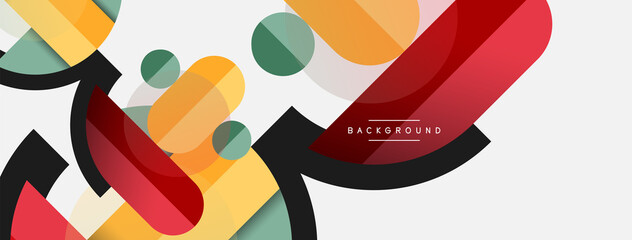 Round geometric shapes lines and circles. Vector template for wallpaper banner background or landing page