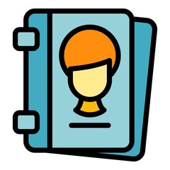 Card profile interface icon. Outline Card profile interface vector icon color flat isolated