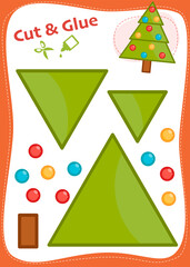 Cut and Glue Worksheet - Christmas tree