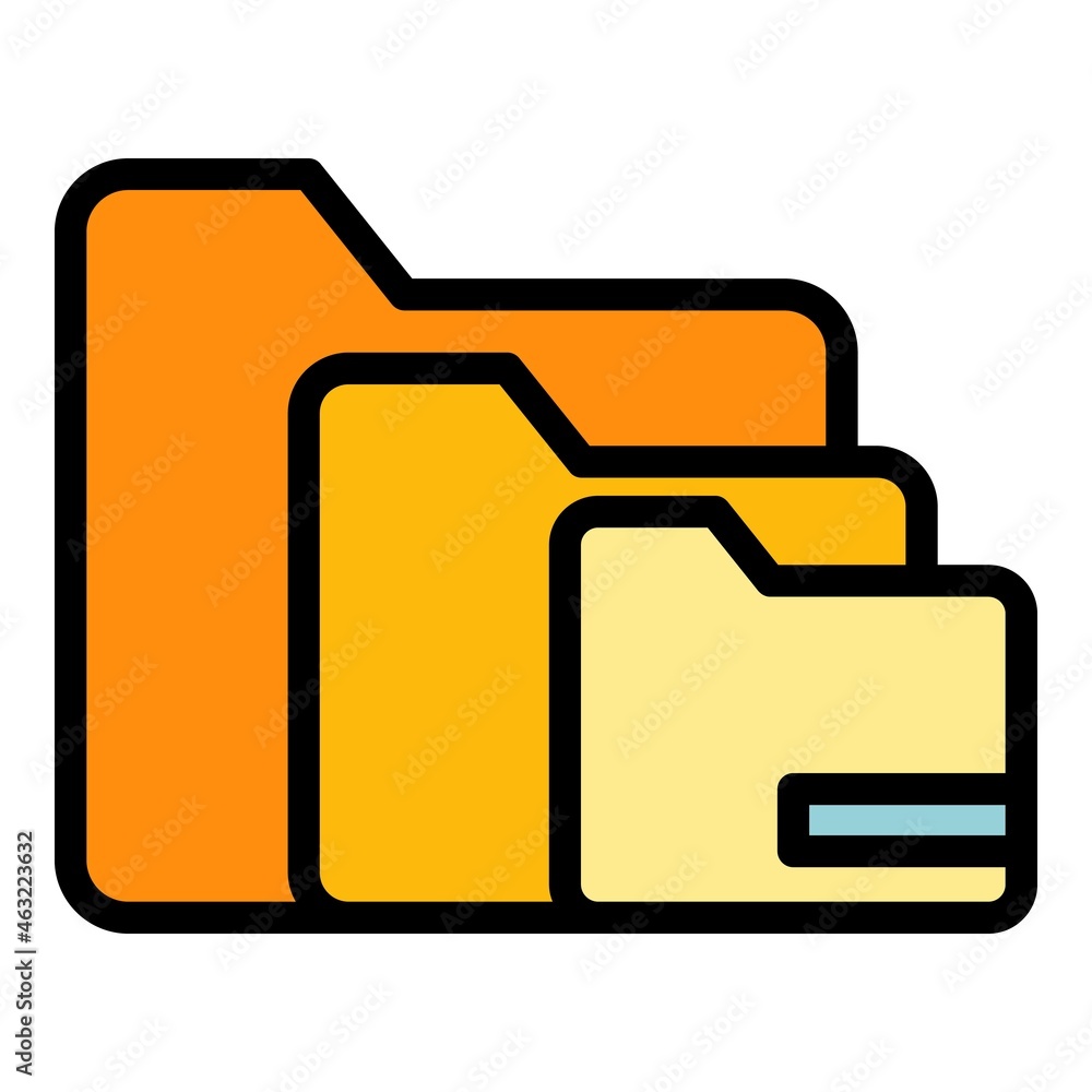 Poster folders interface icon. outline folders interface vector icon color flat isolated