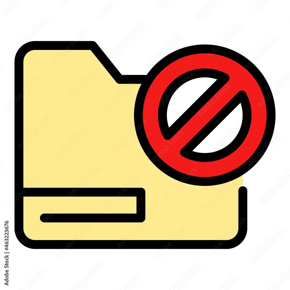 Poster closed folder interface icon. outline closed folder interface vector icon color flat isolated