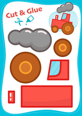Cut and Glue Worksheet - Tractor