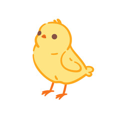 Cute chick. Contour vector illustration.
