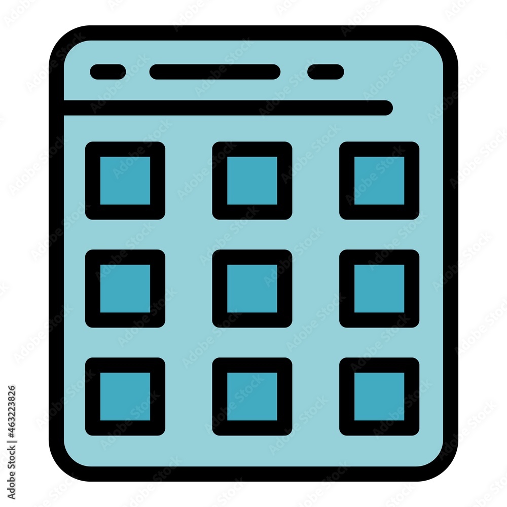 Poster calendar interface icon. outline calendar interface vector icon color flat isolated