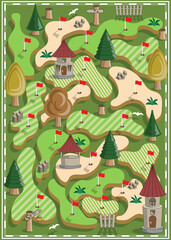 Golf course. Vector illustration.