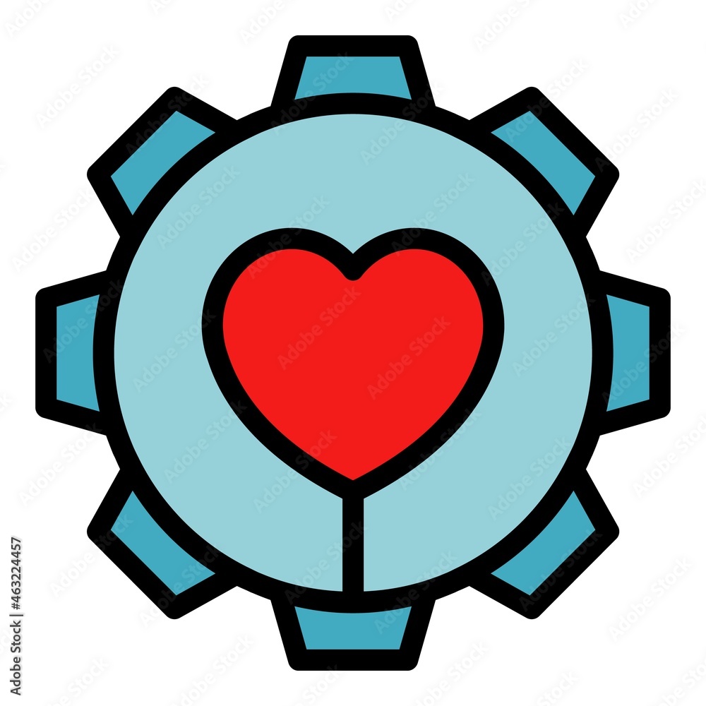 Poster gear like interface icon. outline gear like interface vector icon color flat isolated