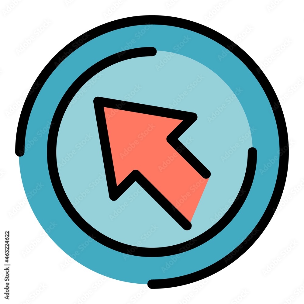 Poster cursor interface icon. outline cursor interface vector icon color flat isolated