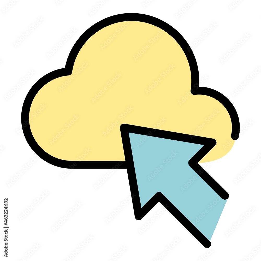 Poster data cloud interface icon. outline data cloud interface vector icon color flat isolated