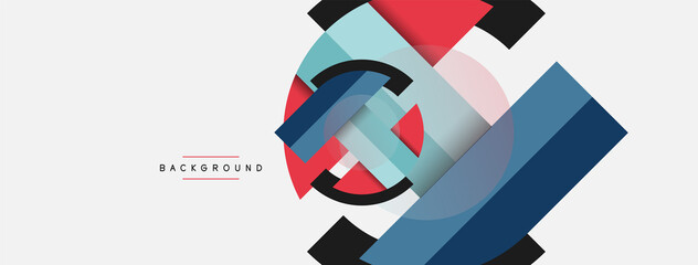 Round geometric shapes lines and circles. Vector template for wallpaper banner background or landing page