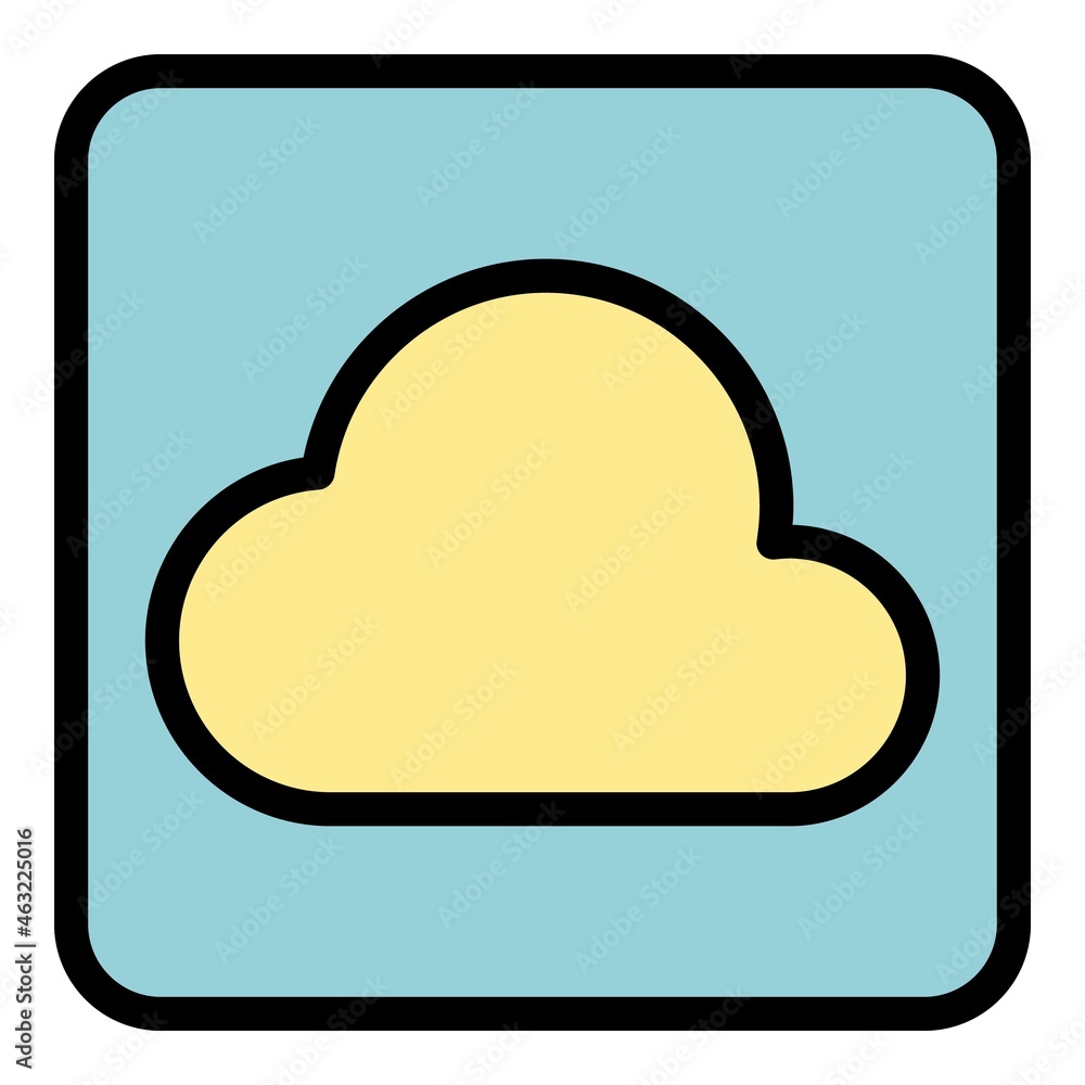 Aufkleber icon cloud interface icon. outline icon cloud interface vector icon color flat isolated