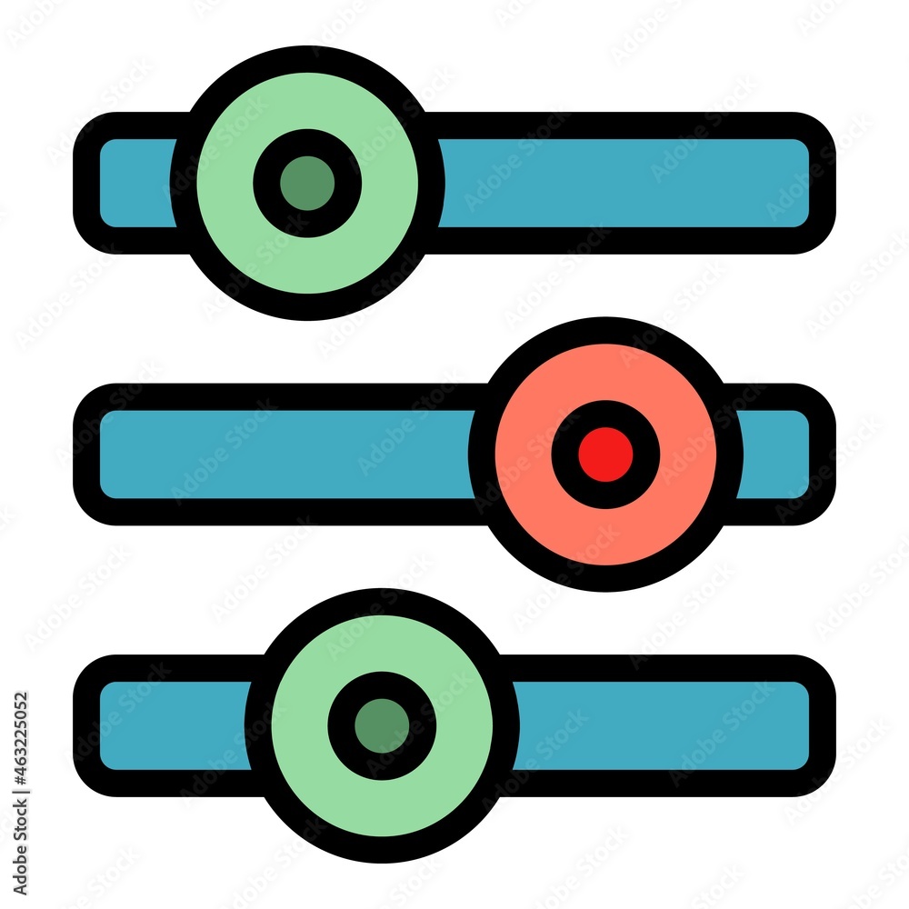 Poster metal buttons interface icon. outline metal buttons interface vector icon color flat isolated