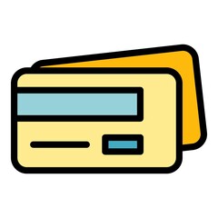 Obraz premium Credit card interface icon. Outline Credit card interface vector icon color flat isolated