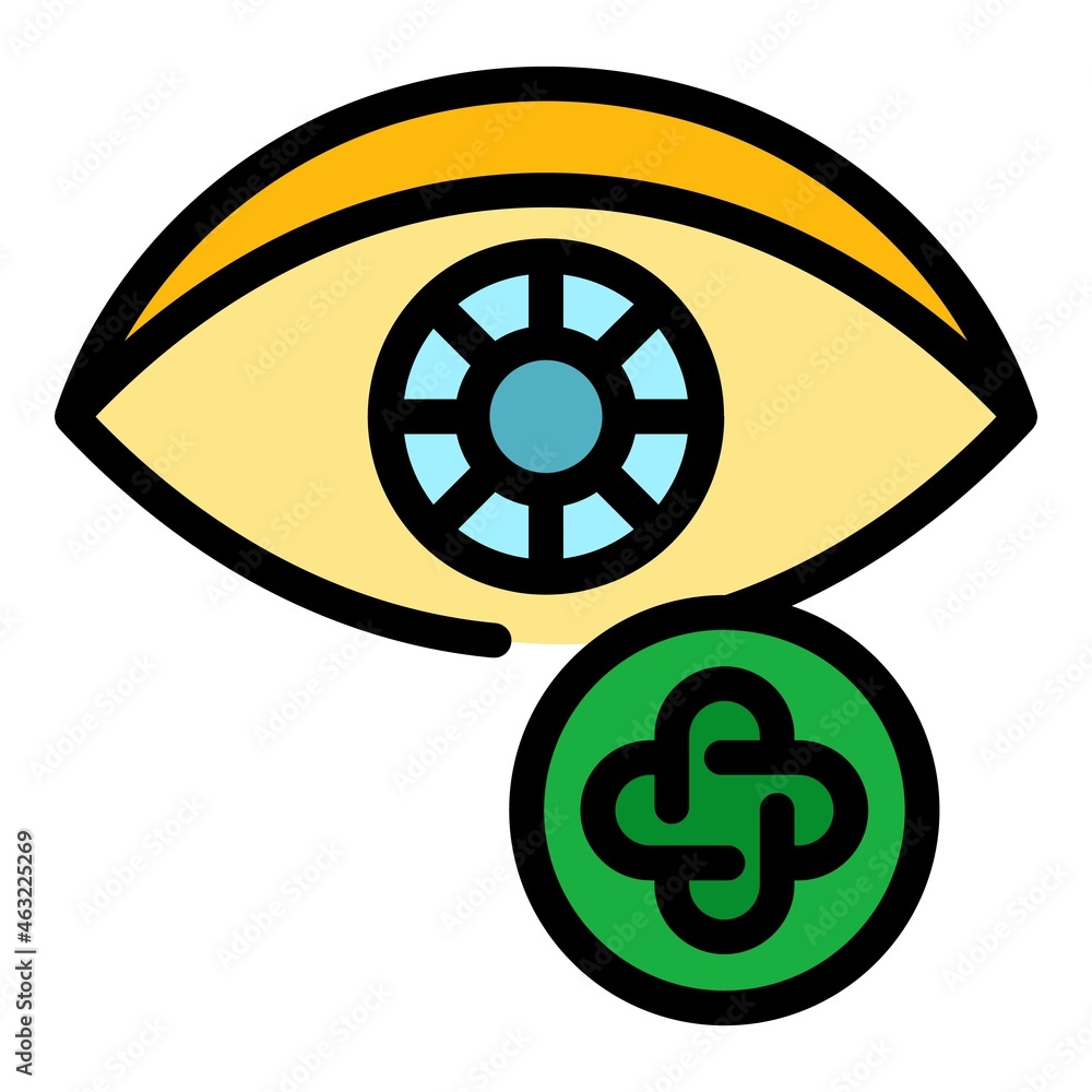 Poster optometry icon. outline optometry vector icon color flat isolated