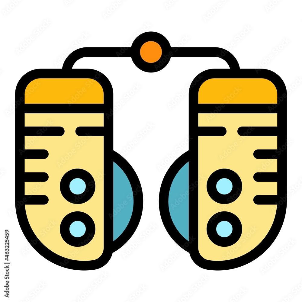 Poster optometry device icon. outline optometry device vector icon color flat isolated