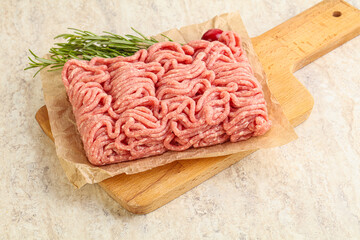 Raw beef minced meat for cooking