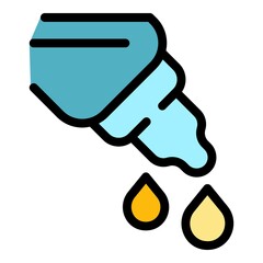 Optometry eye drop icon. Outline Optometry eye drop vector icon color flat isolated