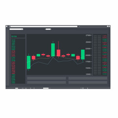 Stock market. Cryptocurrency trading, vector illustration