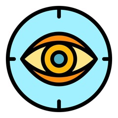 Eye phoropter icon. Outline Eye phoropter vector icon color flat isolated