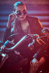 Fototapeta na wymiar cool and stylish biker
