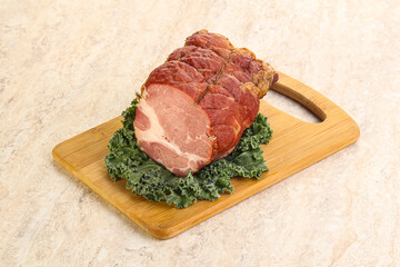 Delicous pork cured meat isolated
