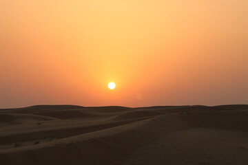 Sunset in Dubai desert
