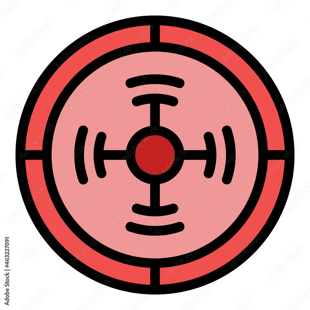 Poster scope icon. outline scope vector icon color flat isolated