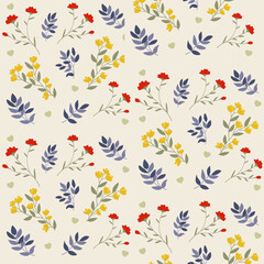 Golden floral pattern for with poppys 