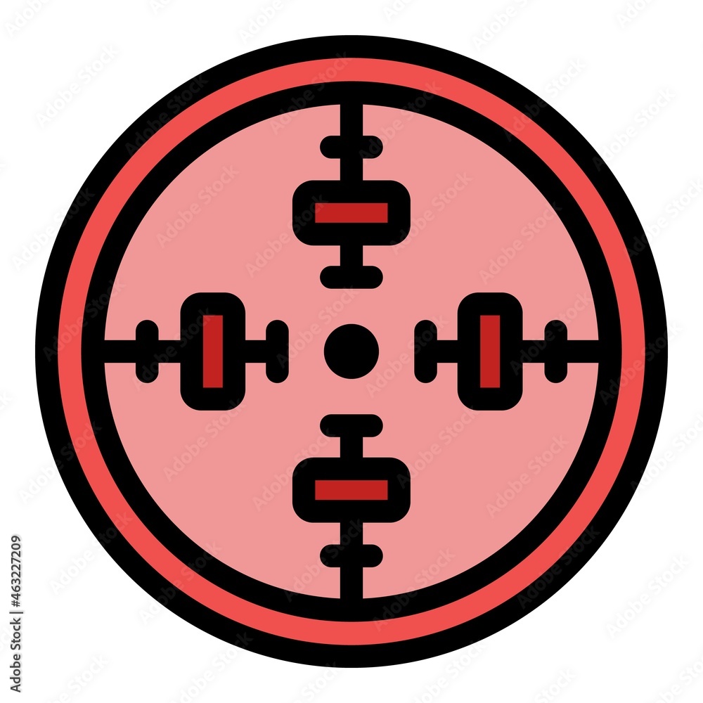 Poster rifle scope icon. outline rifle scope vector icon color flat isolated