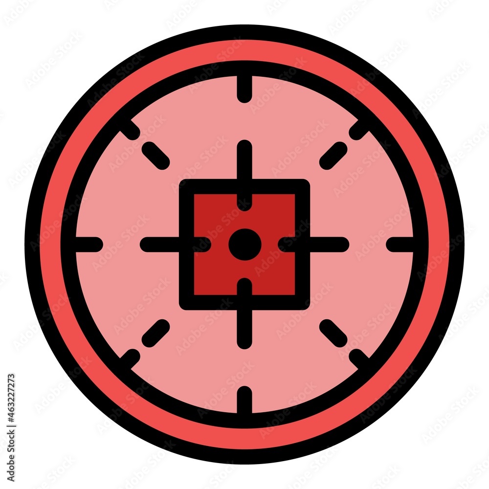 Poster target sight icon. outline target sight vector icon color flat isolated