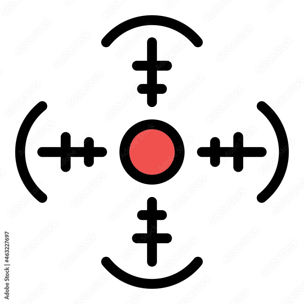 Poster reticle shape icon. outline reticle shape vector icon color flat isolated