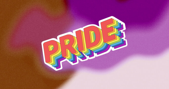 Image of rainbow pride over colorful background