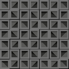 moving black and white volumetric squares on the background