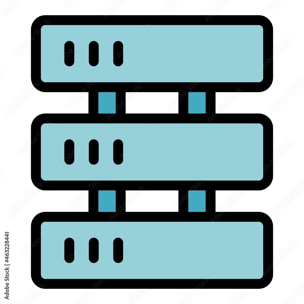 Poster cryptocurrency server icon. outline cryptocurrency server vector icon color flat isolated