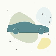 Cars vector icon. Symbol of the road transport on multicolored background.