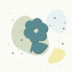Flower vector icon. Minimalist design on multicolored background.