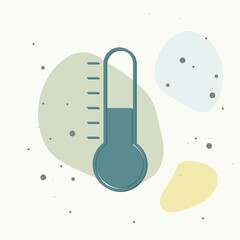 Thermometer vector icon. Icon temperature on multicolored background.