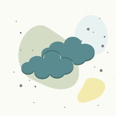 Clouds vector icon. A symbol of the sky on multicolored background. Layers grouped for easy editing illustration. For your design.