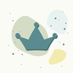 Crown vector icon. The symbol of greatness  on multicolored background.